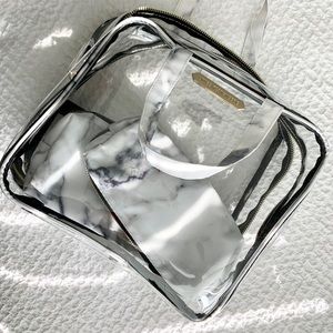 Marble cosmetic travel kit